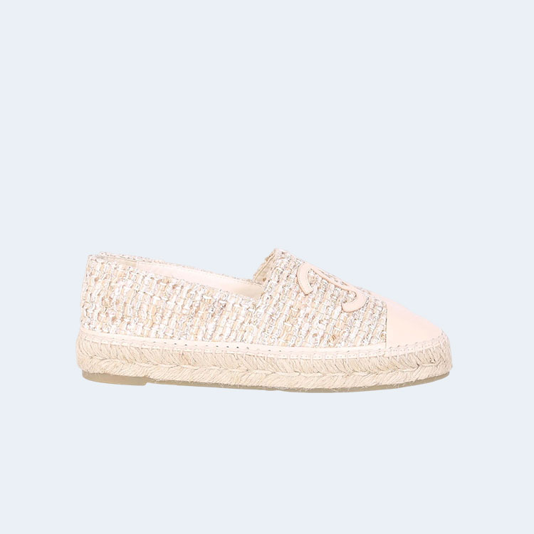 샤넬 트위드 CC Espadrille 크림